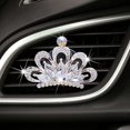 thumbnail image 2 of Clip de coche con corona de cristal, clip de salida de aire acondicionado para coche con diamantes de imitación, decoración interior del coche, accesorios para mujer, color blanco JM, 2 of 6