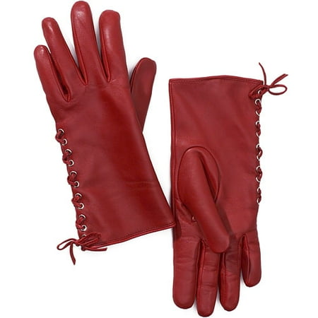Leather Lace-Up Gloves
