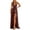 Coffee, variant on Women‘s Backless Halter Split Formal Dress – Bodycon Midi Gown with Adjustable Tie for Cocktail Party Wedding Guest GreenJ XL