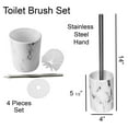 thumbnail image 6 of Evideco French Home Goods Marble Vented Modern Patterned Toilet Brush and Holder Set with Toilet Brush, White, 6 of 7