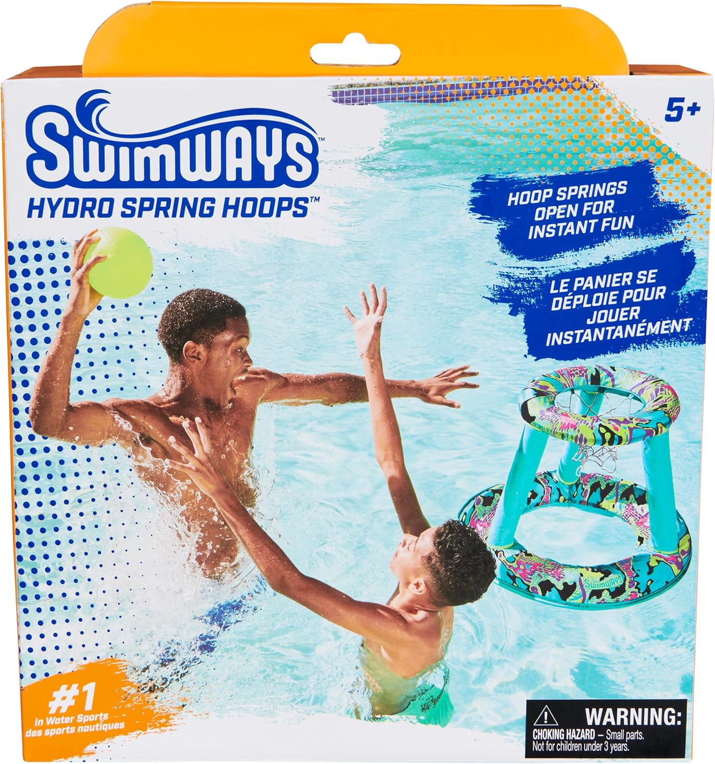 SwimWays Hydro Spring Hoops Inflatable Pool Game Basketball Set