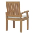 thumbnail image 3 of Modway Marina Outdoor Patio Teak Dining Armchair in Natural White, 3 of 5