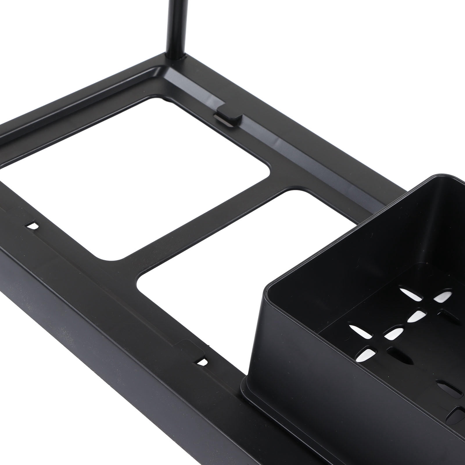 LAZIOEGR Premium 2-Tier Under Sink Organizer, Sliding Pull-Out Cabinet Storage Shelf Basket Rack for Bathroom Kitchen and Laundry Room, Matte Black (16.14 inches / 41 cm)