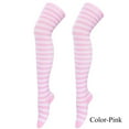 thumbnail image 3 of XIYNBAOK 2 Pairs Christmas Gifts Stocking Socks for Women Striped Thigh High Socks Long Striped Knee High Socks Xmas High Stockings for Women Girls Party Socks, 3 of 4