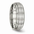 thumbnail image 4 of Stainless Steel Brushed and Polished Ridged Edge Ring (7mm) - Size 11, 4 of 5