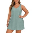 thumbnail image 6 of Women Plus Size Swimwear Plus Size Swimwear With Pockets Sleeveless Bikini And Beach Cover Up Outfit Control Swimsuit, 6 of 7