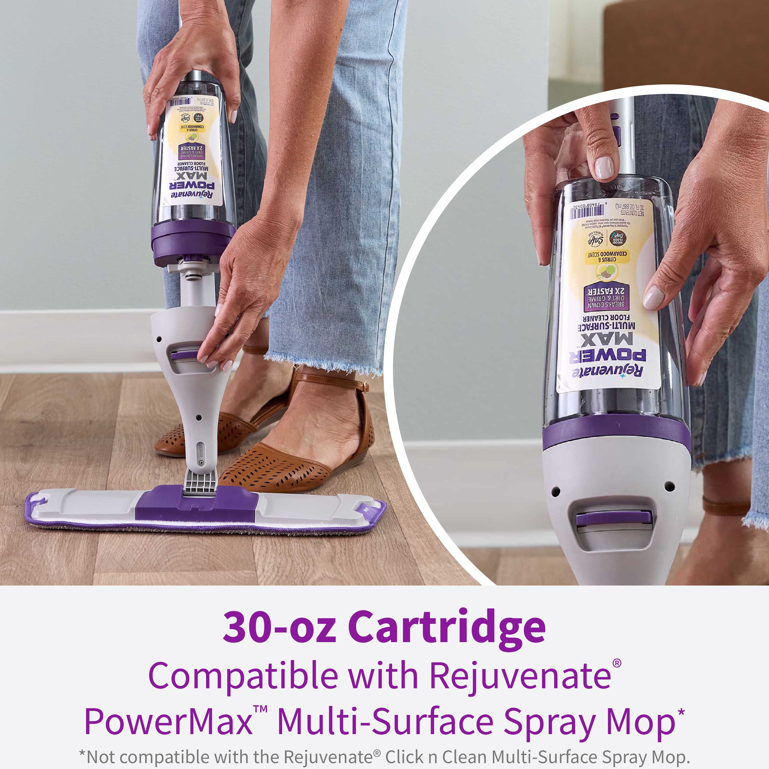Rejuvenate PowerMax Multi-Surface Floor Cleaner Citrus & Cedarwood Scent 30 fl oz Cartridge