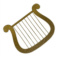 thumbnail image 6 of Simulation Harp Plastic Model Harp Halloween Costume Angel Theme Dress Up Accessories Harp Model Toys Bar Decoration, 6 of 6