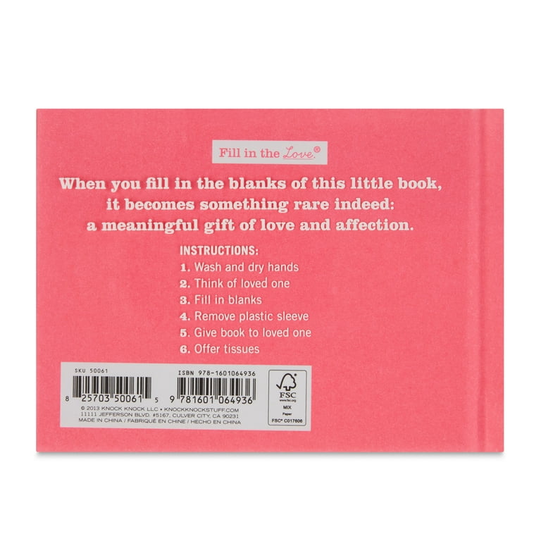 Knock Knock What I Love About You Fill In The Love Journal