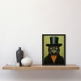 thumbnail image 2 of The Top Hat Cat Called Matt Sage Green And Black Portrait Artwork Framed Wall Art Print A4, 2 of 5