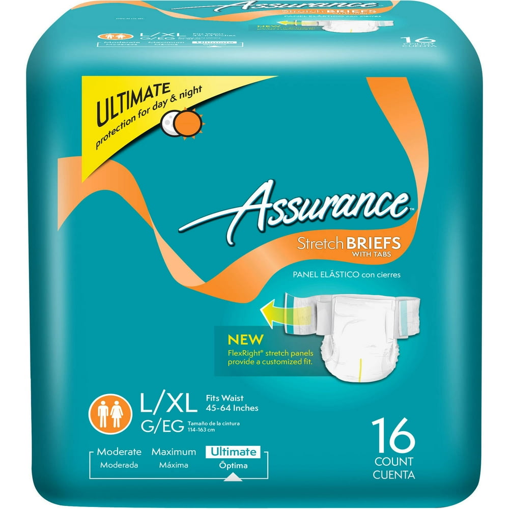 Assurance L/XL Unisex Incontinence Stretch Briefs With Tabs Unisex 16