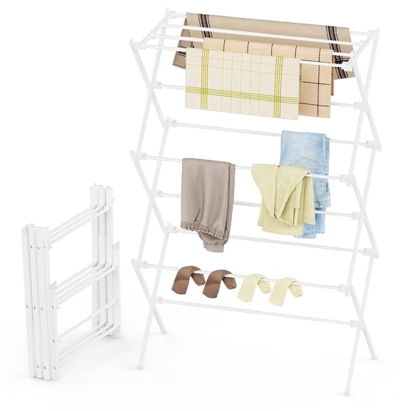 WEXLYN Collapsible Premium Steel Residential Clothes Drying Rack, White