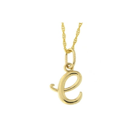 beauniq 14k yellow gold lowercase cursive initial pendant necklace