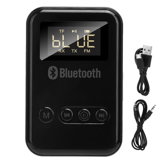 Transmisor y receptor Bluetooth 5.0 2 en 1, adaptador de audio inalámbrico para coche, FM, pantalla digital