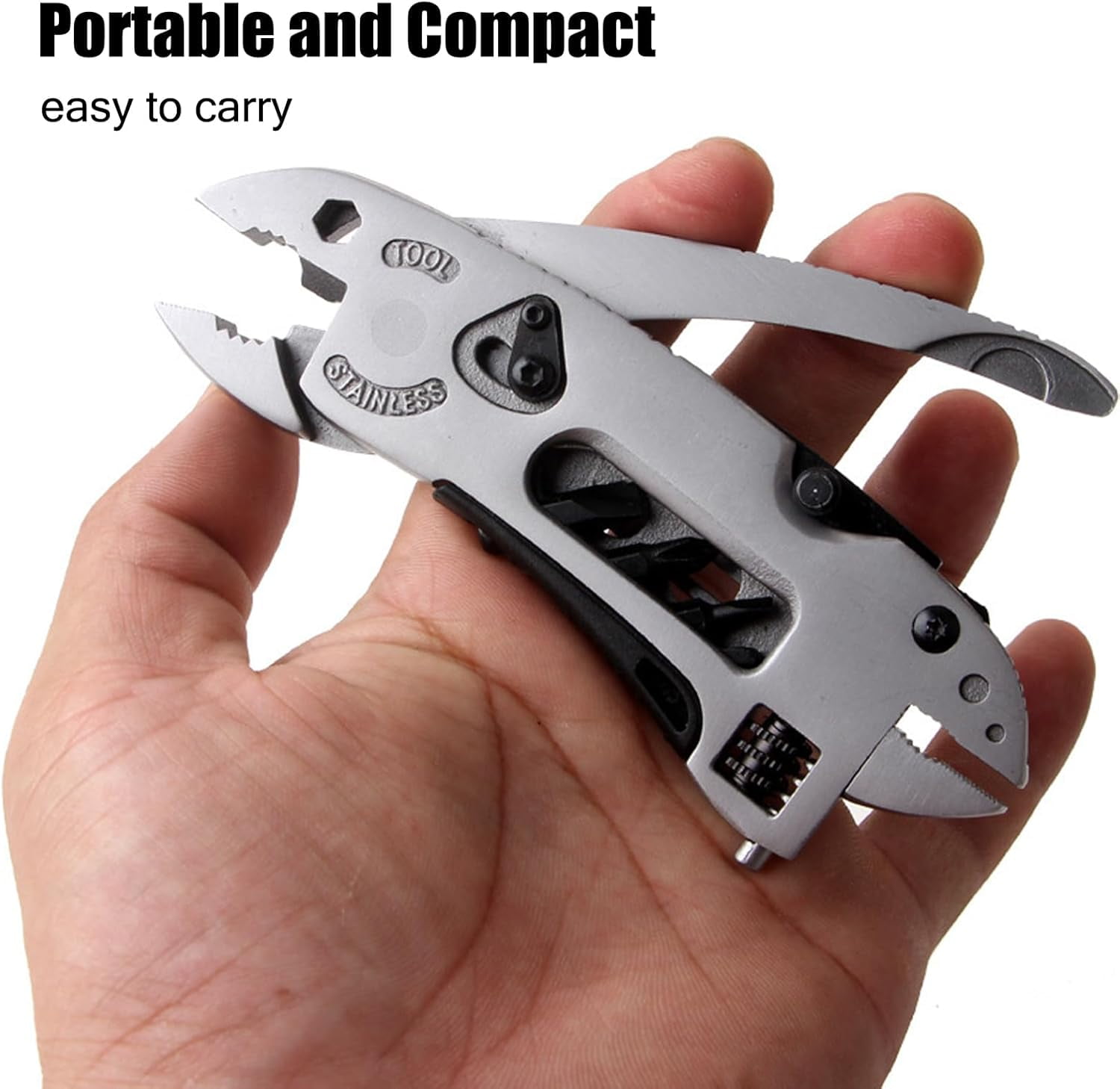 1 Pack Multifunctional Tools Pliers Screwdriver Stainless Steel Multitool Pliers Foldable Multipurpose Portable Multi Tool Wrench for Camping Fishing DIY