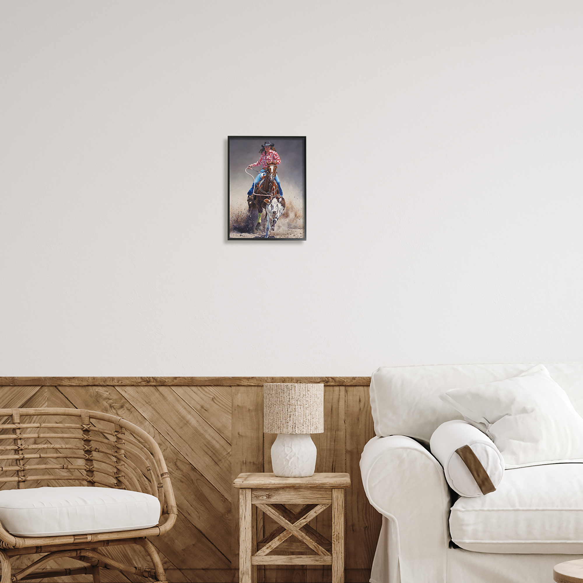 Stupell Industries Rodeo Cowgirl & Lasso Animals & Insects Painting Black Framed Art Print Wall Art, 11 x 14