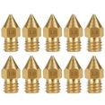 thumbnail image 1 of Injueey Boquilla de cobre y latón para impresora 3D, 10 Uds., tamaños mixtos 0,2/0,3/0,4/0,5, cabezal de impresión extrusora para MK8 Makerbot Impresoras 3D oro 3 mm/1 mm, 1 of 6