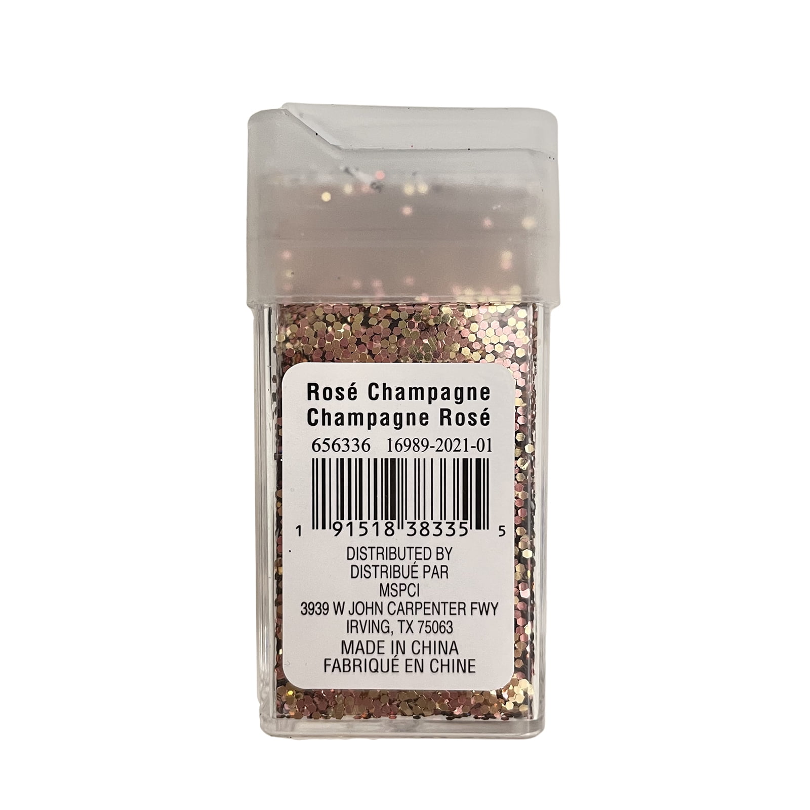Recollections Chunky Champagne Rose Polyester Glitter, 12 Pack