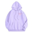thumbnail image 6 of Valora Women's Hoodies Sweatshirts | Hoodies For Women Word Graphic Sweatshirts Hoodie Sweatshirts Preppy Clothes Long Sleeve Sweatshirt Tops Purple 2XL, 6 of 6
