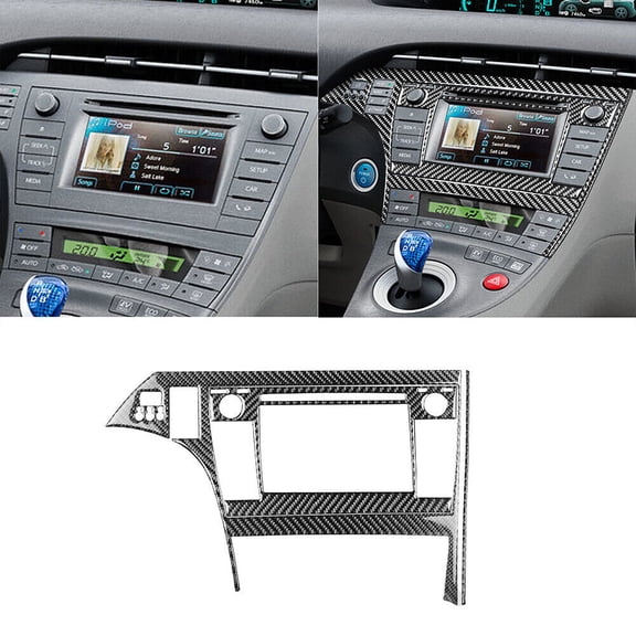 Soft Carbon Fiber Car Interior Decor Kits For Toyota Prius 2012-2015 3Pcs Carbon Fiber Central Console Frame Cover Trim Sticker
