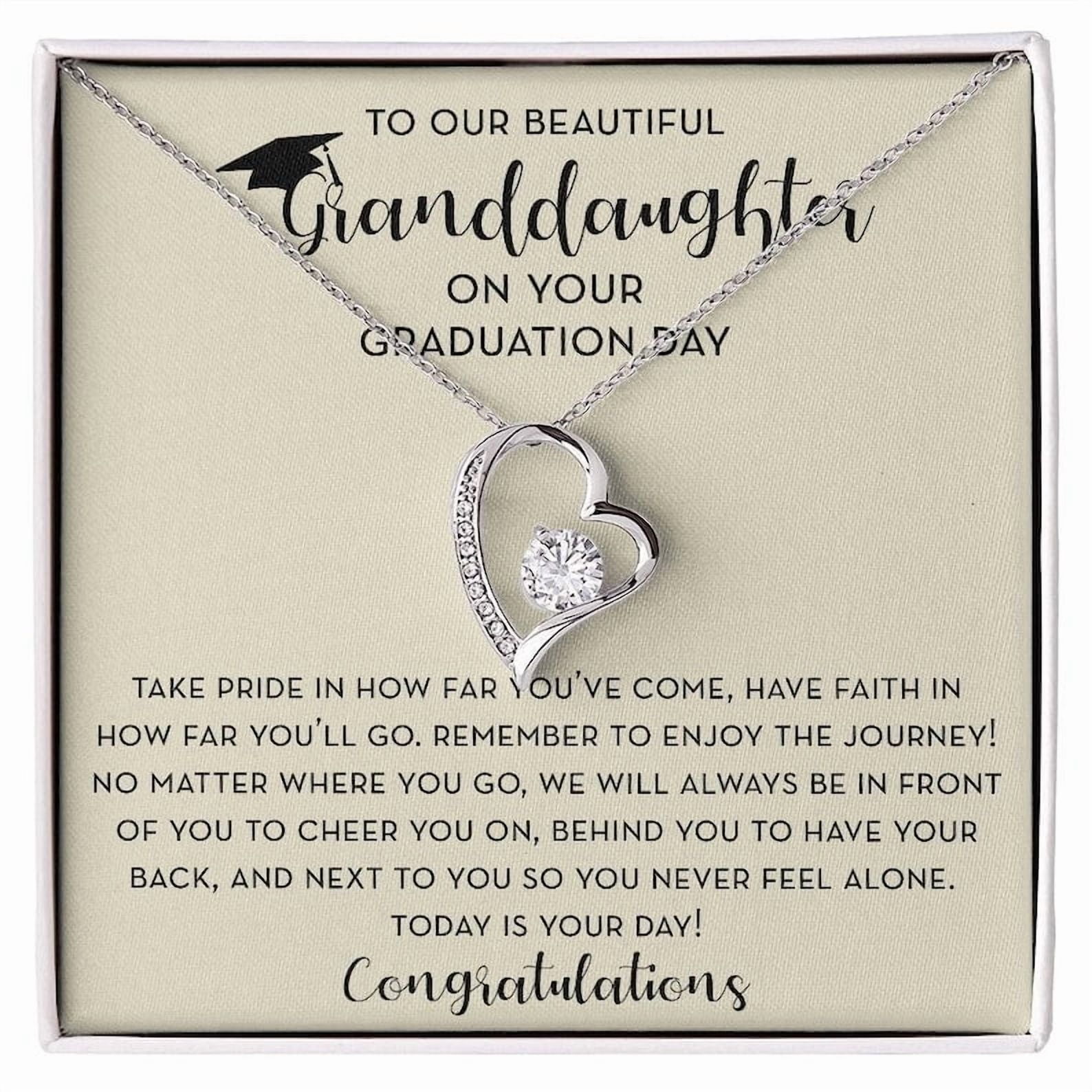 Granddaughter Graduation Necklace Forever Love Jewelry High School or College Graduate, Gold Forever Love Necklace