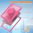 thumbnail image 6 of Silicone Case for iPad mini 6th Gen 8.3" 2021, Heavy Duty 360° Ring Stand with Shoulder Strap Pen Holder Translucent Hard PC Back Case Cover for iPad mini 6th Gen 8.3" 2021, Rose, 6 of 15