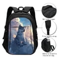 thumbnail image 4 of Horeoi Cloud Wolf Print USB Backpack for Travel School Work with Laptop Compartment Charging Port and Anti-Theft Pocket, 4 of 4
