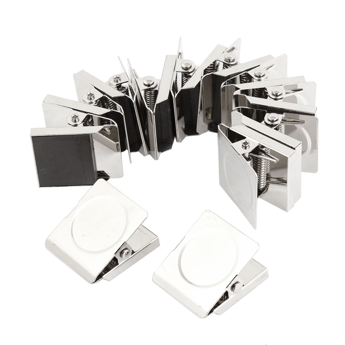 Unique Bargains Magnetic Clips 12 Pack Magnet Metal Clips, Whiteboard Magnet Clip Strong Refrigerator Magnets Clips for Home, Hanging Photos, Memo Note, Silver Tone