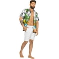 thumbnail image 2 of HAPPY BAY Men's Hawaiian Shirts Short Sleeve Button Down Shirt Mens Summer Shirts Casual Beach Holiday Hawaii Island Shirts for Men Funny XXL Water Surfing, Grey, 2 of 5