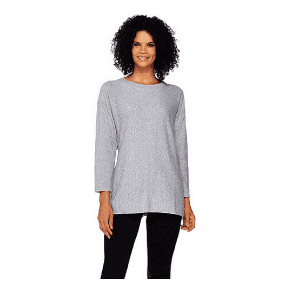 Isaac Mizrahi Live! SOHO Relaxed Pullover Sweater,GrayHeather, Size L, $69