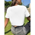 thumbnail image 4 of Hat and Beyond Womens Active Lifestyle High Waisted Short Sleeve Yoga Dance Tee Shirt, 4 of 7