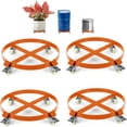 thumbnail image 1 of Ourlova Lot de 4 Chariot à 4 Roues 55 Gallons Robuste Capacité de 1000 Livres Chariot à Baril Caddy à Tambour avec Supports Croisés Roulettes Pivotantes Roue Conception Anti-Basculement Chariot à Baril avec Frein pour, 1 of 8