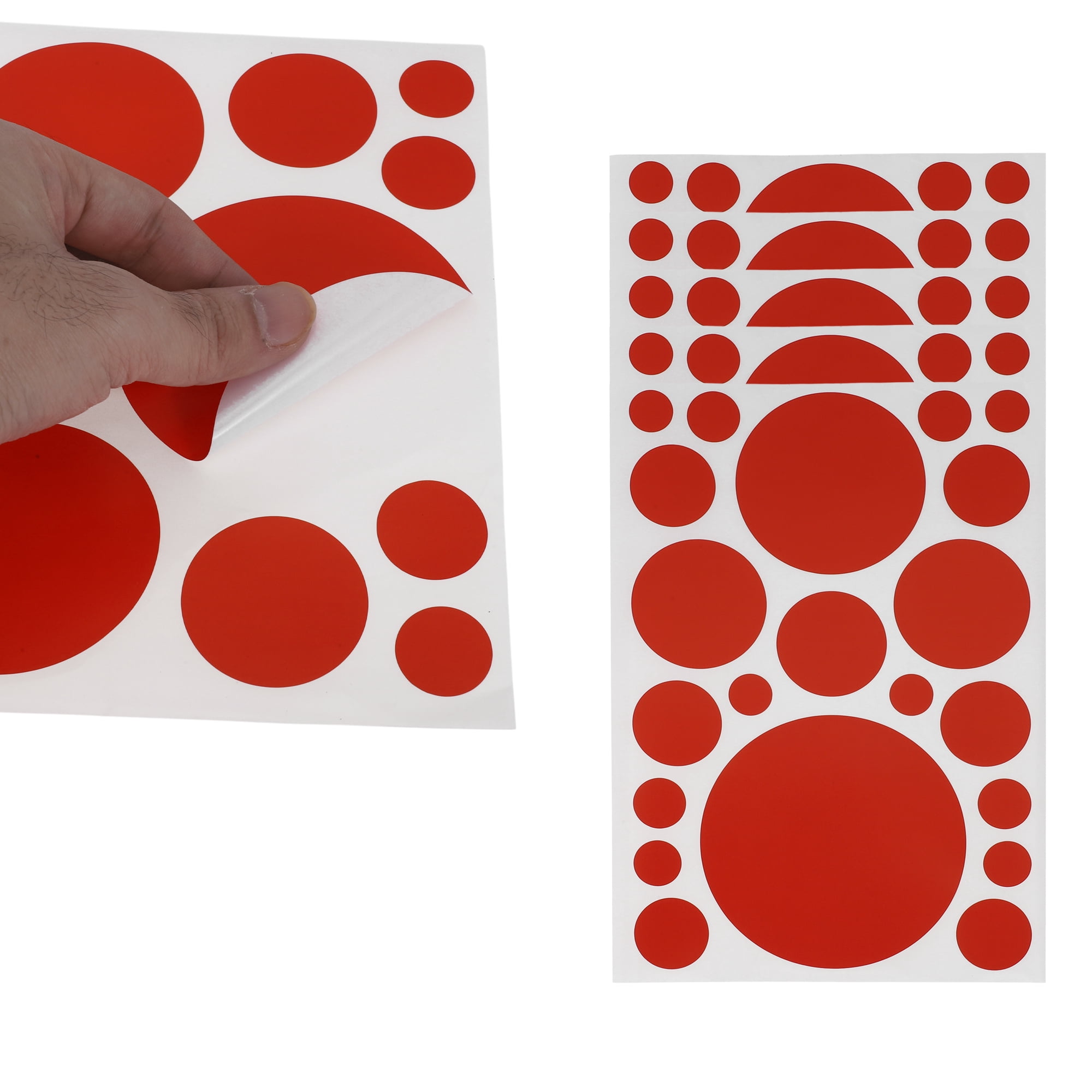Unique Bargains 6Pcs Mall Large Round Dots Gift Stickers Red