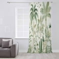 thumbnail image 3 of Green Palm Tree Semi Sheer Curtains Drapes for Living Room, Bedroom, French Doors Window 96 Inches Long, Summer Beach Cactus Rod Pocket Chiffon Curtain Drapery Voile Draperies Panel, 3 of 6