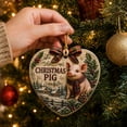 thumbnail image 4 of syligr Heart Christmas Pig Ornaments for Tree Decor, Forest Animal Hanging Decor for Mantel Window Wreath, Vintage Christmas Pendant with Paild Bow for Home, Holiday Party Decor Gift, 3.15", 4 of 5
