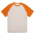 thumbnail image 6 of Godokuleh Men's Raglan Baseball T Shirts Cotton Crew Neck Short Sleeve T-Shirts Casual Soft Vintage Workout Athletic Tee Shirt Orange L, 6 of 6