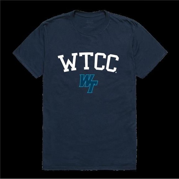 Wake Technical Community College Eagles Arch T-Shirt, Navy - Large