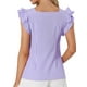 thumbnail image 3 of INSPIRAR CHIC Blusas de Cuadros para Mujeres con Cuello Cuadrado y Mangas de Volante Verano S Púrpura, 3 of 6