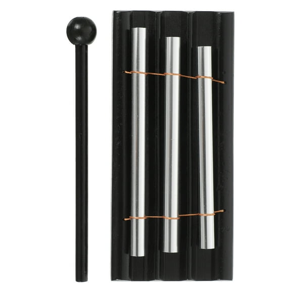 Black Metal Wind Chime with Wooden Mallet for Playing Classroom Supplies 1 Piece