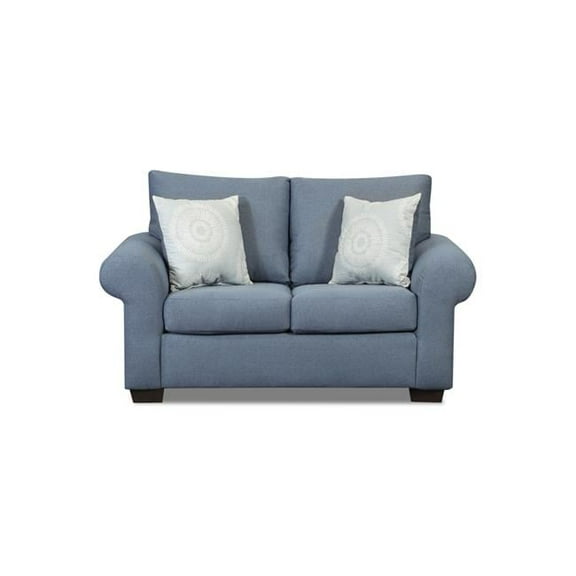 NL725-BLUE-12-WHIS-LOVE Remi Loveseat Sofa, Blue