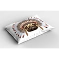 thumbnail image 2 of Ambesonne Pug Pillow Sham 2 Pack, Native Style Bonnet Dog, 26"x20", Red Black Tan, 2 of 3