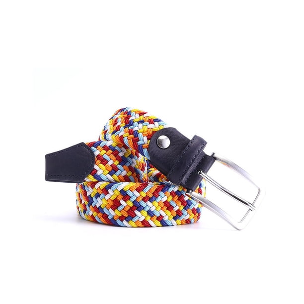 Minnieouse Cinturón trenzado Mujeres Hombres Pantalones Cintura Ropa decorativa Cintura Banda Casual Holeless Pin Hebilla Correa de nylon Transpirable Cinturones tipo 9 Minnieouse AP012253-09