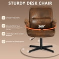 thumbnail image 5 of Homy Casa Office Desk Chair, Swivel Height Adjustable Criss-cross Computer Chairs Armchair Brown, 5 of 8