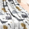 thumbnail image 3 of Gray Brown Dinosaurs Palms Pattern Blanket,Comfortable Soft Flannel Throw Blanket,All Season,Warm Lightweight Blankets for Sofa Bed Couch Living Room Chair,30"x40", 3 of 4