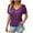 Purple, variant on DAFPZW Shirts for Women Dolman Short Sleeve V-Neck Tops Summer Business Tunic T-shirts with Side Shirring Loose Fit Shirts