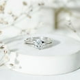 thumbnail image 5 of Rosec Jewels Moissanite Wedding Ring Set of 2 - Minimalist Engagement Ring with Enhancer - D-VS1 Quality, 18K White Gold, US 6.50, 5 of 8
