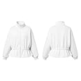 thumbnail image 4 of MaFYtyTPR Womens Zip Up Track Jacket Oversized Sweatshirt Casual Stand Collared Coat with Pockets Trendy Fall Winter Warm Outwears White L, 4 of 6