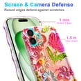 thumbnail image 6 of for iPhone 16 6.1 inch Magnetic Case Compatible with Mag-Safe, Floral Butterfly Pattern Wave Edge Case for Girls Women, Anti-Drop Shockproof Hard Phone Cover for iPhone 16, Floral-D, 6 of 7