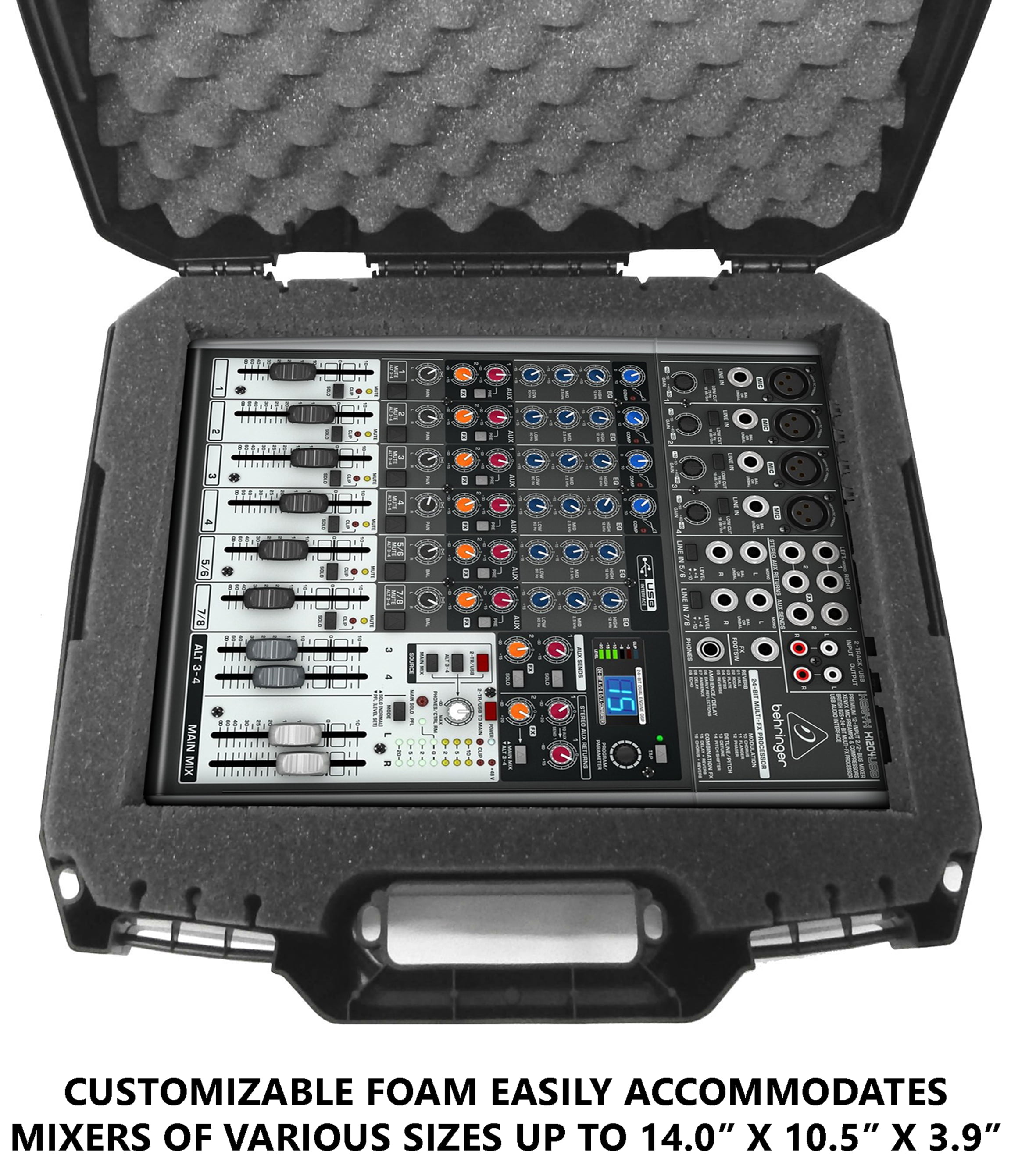 CASEMATIX DJ Mixer Travel Case Compatible with Yamaha MG10XU, MG10