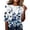 Blue, variant on Domzest Womens Half Sleeve Tops Lightweight Boho Floral Graphic Shirts Crew Neck Loose Fit Summer Fall Tunic Tops Black L